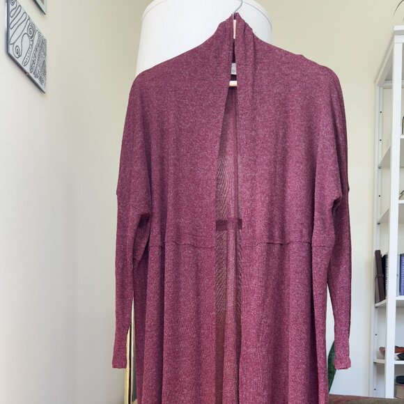 Silence & Noise Maroon Longline Maxi Cardigan| US S - Picture 2 of 12